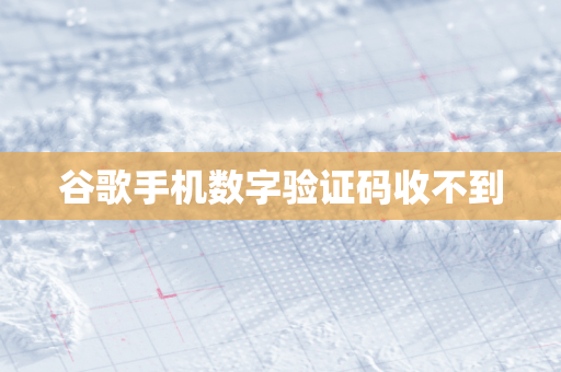 谷歌手机数字验证码收不到