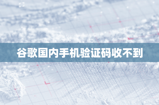 谷歌国内手机验证码收不到