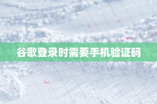 谷歌登录时需要手机验证码