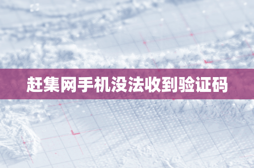 赶集网手机没法收到验证码