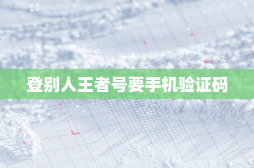 登别人王者号要手机验证码