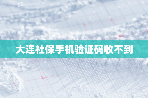 大连社保手机验证码收不到