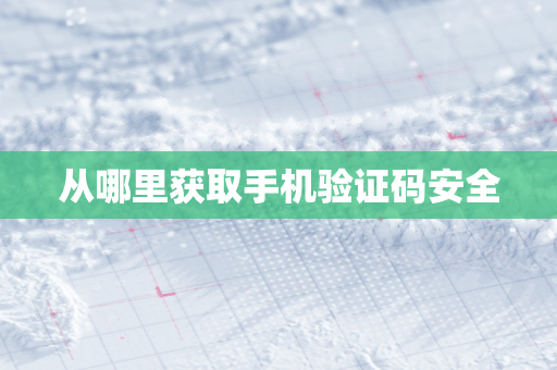 从哪里获取手机验证码安全