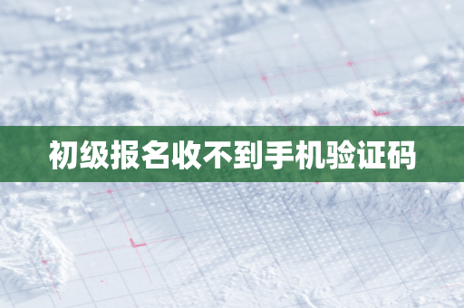 初级报名收不到手机验证码