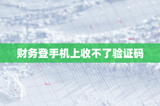 财务登手机上收不了验证码