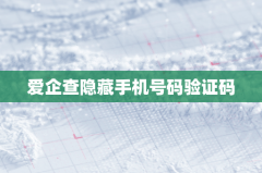 爱企查隐藏手机号码验证码